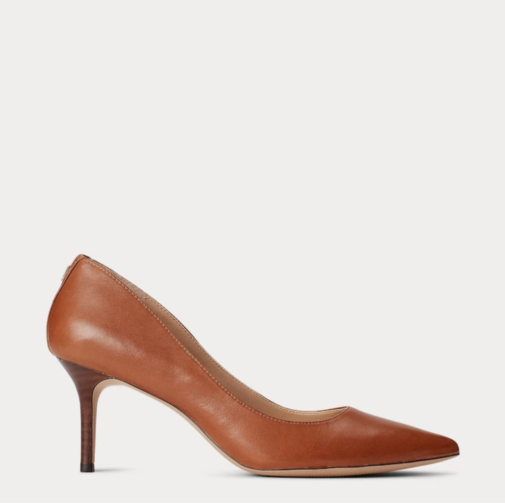 Ralph Lauren Brown Leather Court Heels