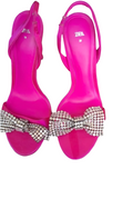 Pink Rhinestone Bow Heels