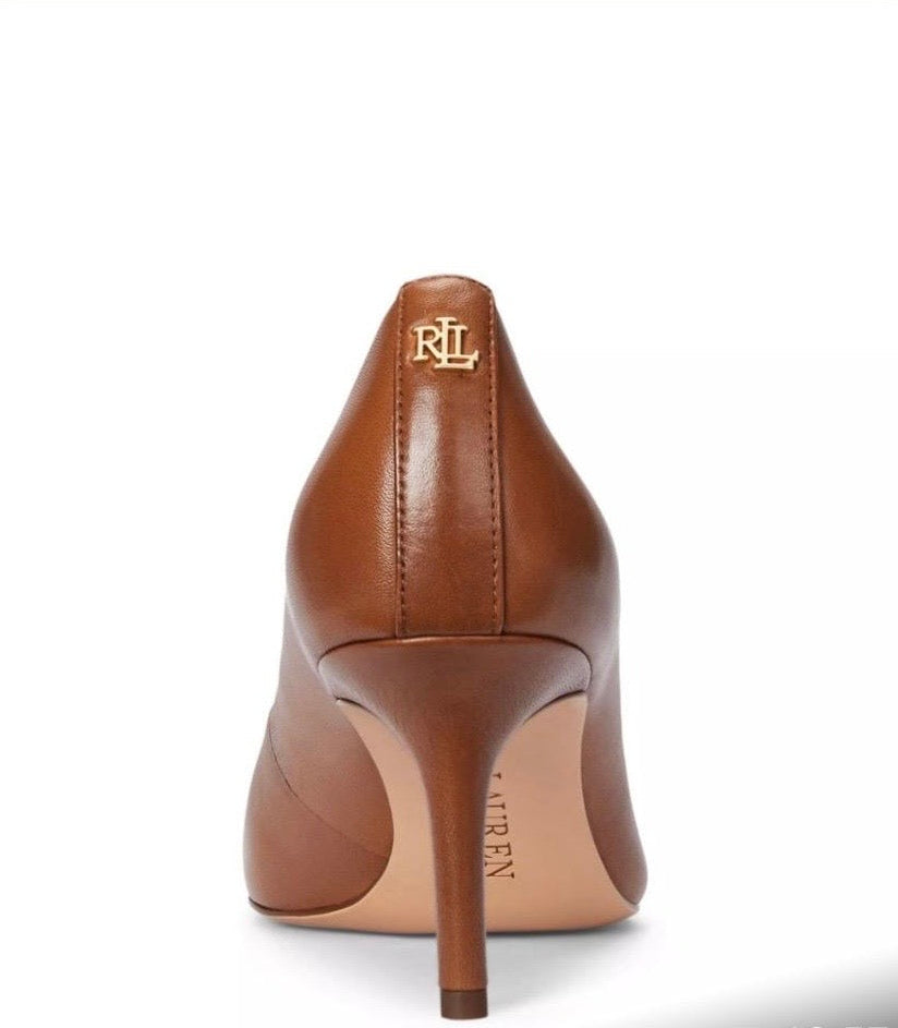 Ralph Lauren Brown Leather Court Heels