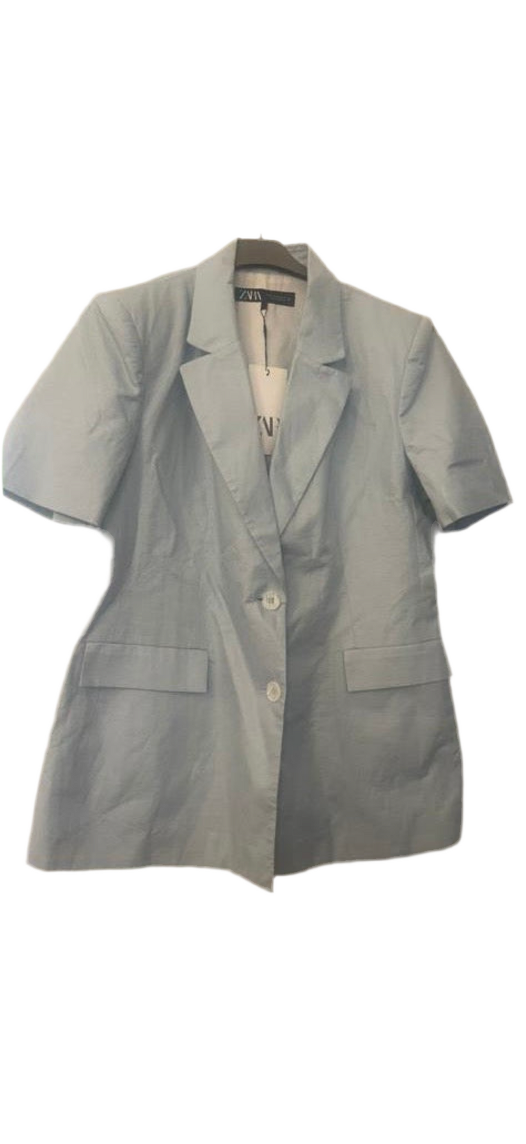 Light Blue Short-Sleeve Blazer