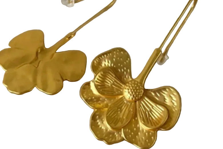 Zara Gold-Tone Floral Drop Earrings