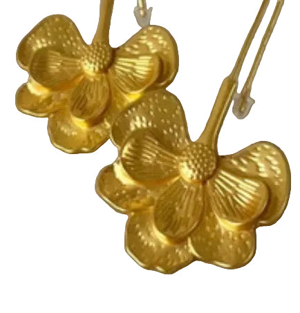 Zara Gold-Tone Floral Drop Earrings