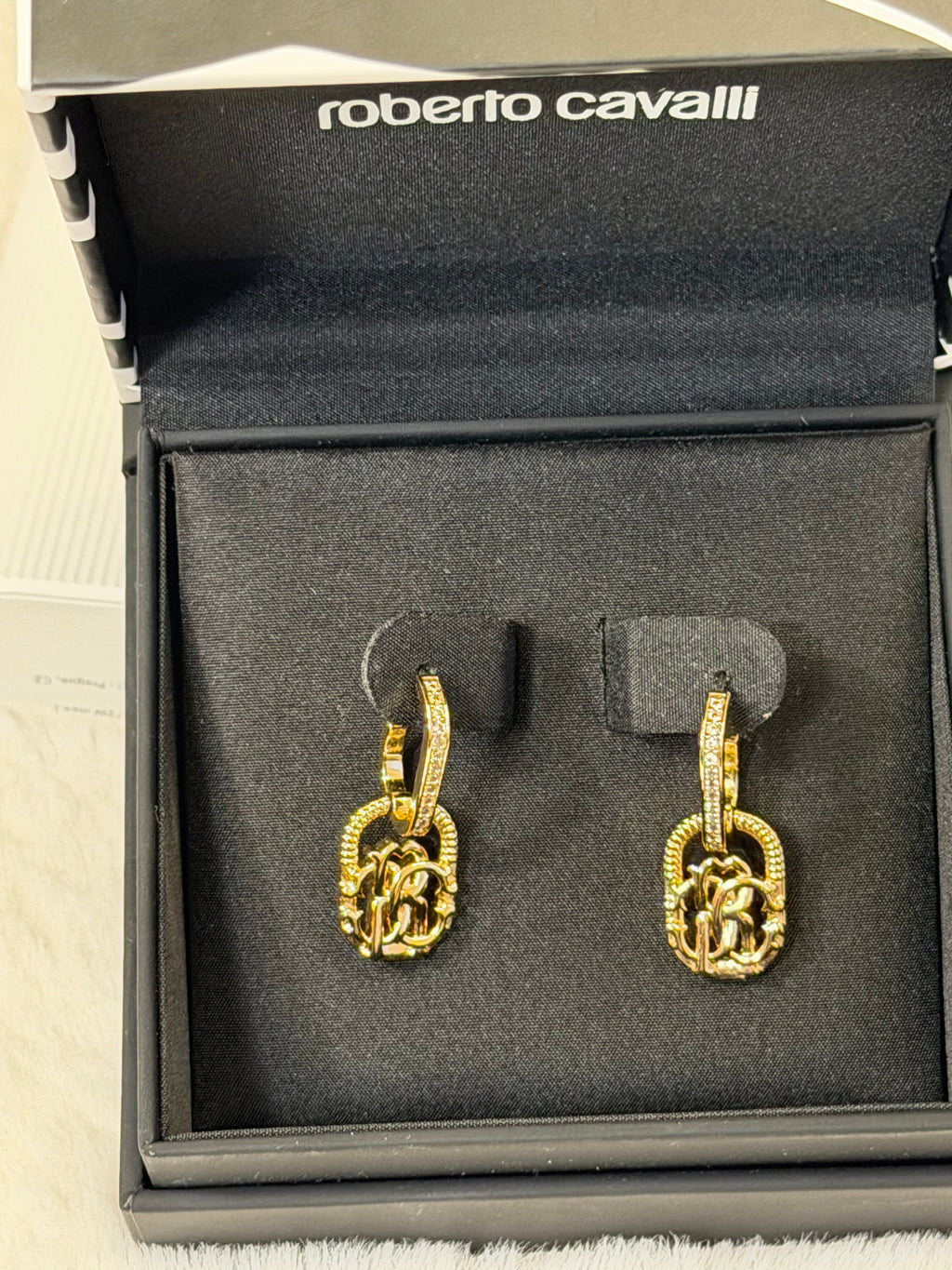Roberto Cavalli Earrings 14k color plated